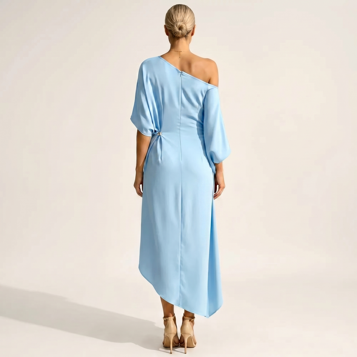 Orlean | Vestido Midi Asimétrico de Un Hombro