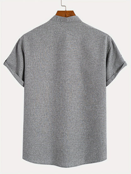 Mario™ | Camisa elegante de manga corta y cuello alto
