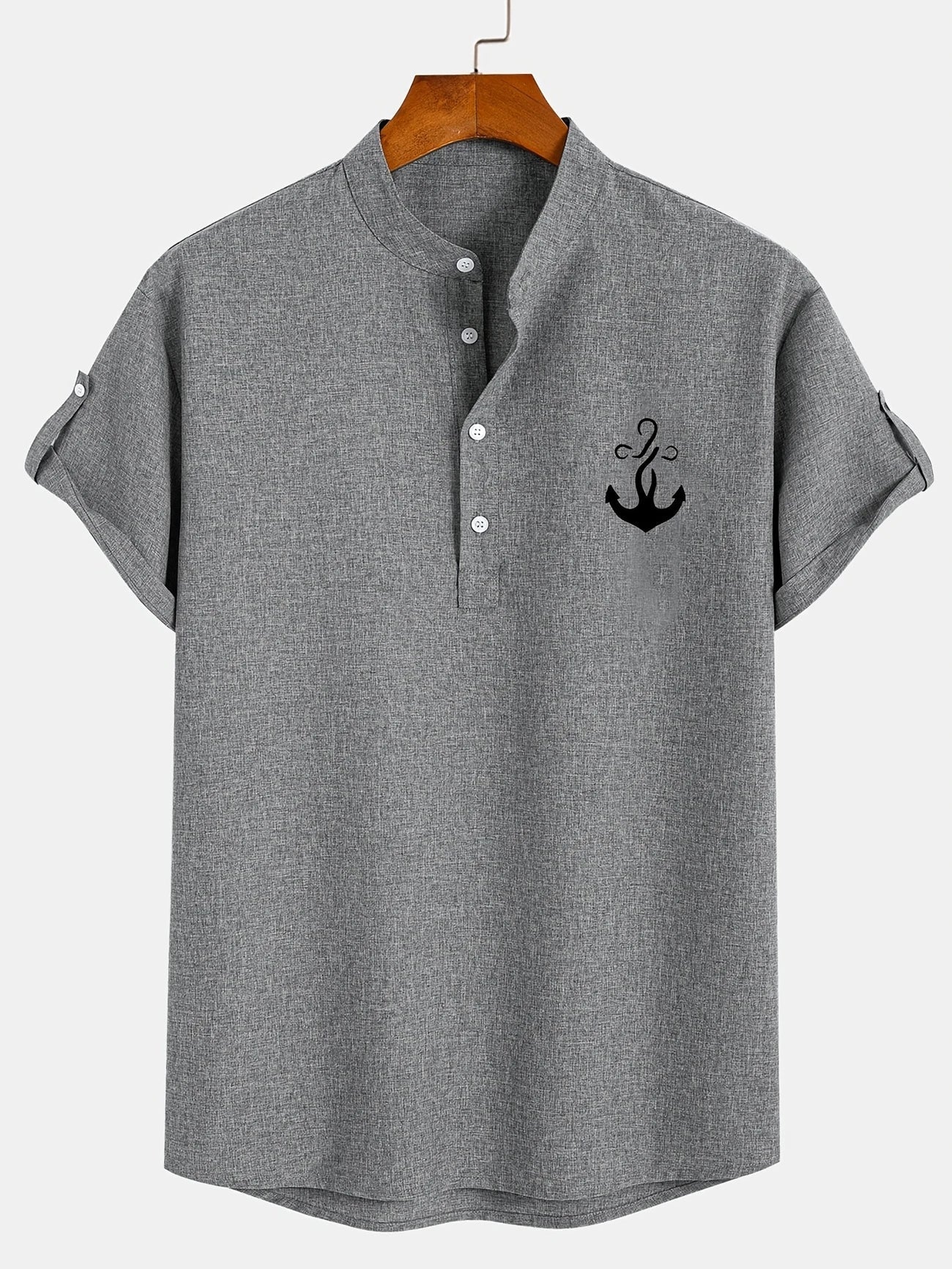 Mario™ | Camisa elegante de manga corta y cuello alto