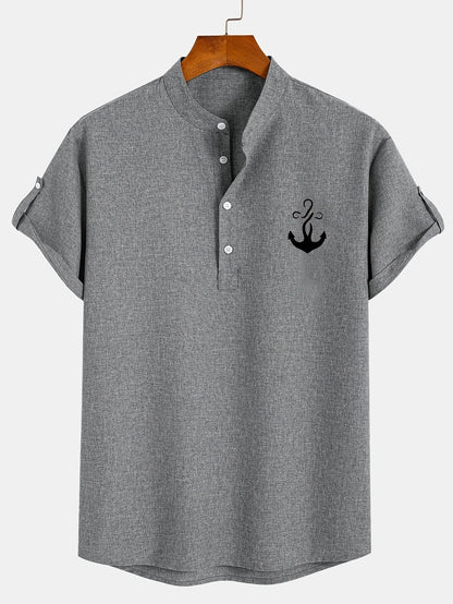 Mario™ | Camisa elegante de manga corta y cuello alto