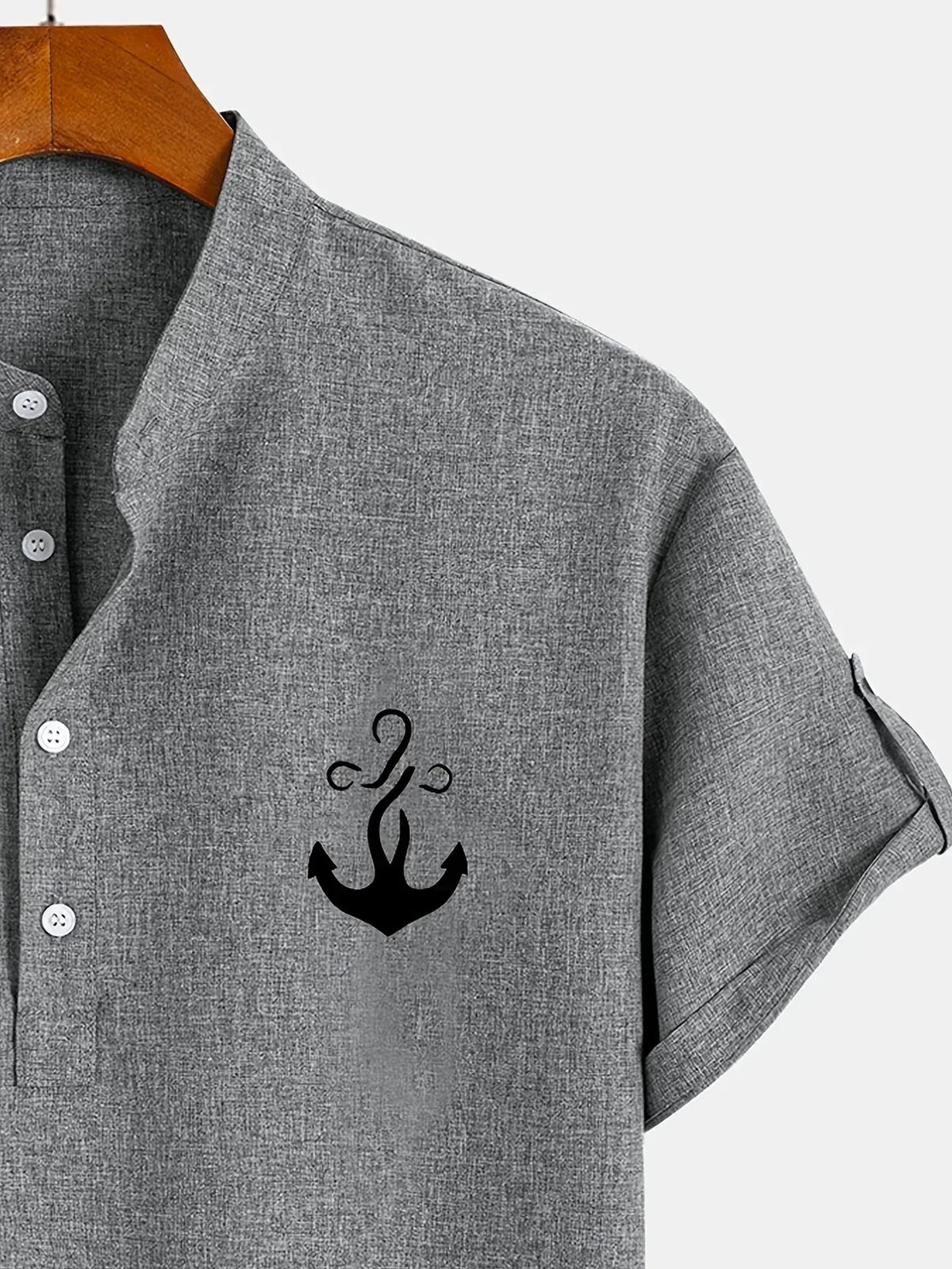 Mario™ | Camisa elegante de manga corta y cuello alto
