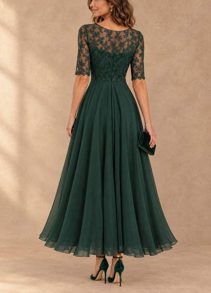Abella | Vestido de Encaje y Gasa