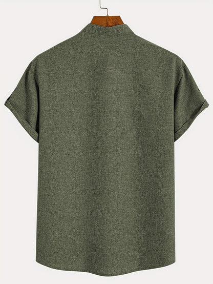 Mario™ | Camisa elegante de manga corta y cuello alto