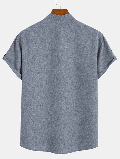 Mario™ | Camisa elegante de manga corta y cuello alto