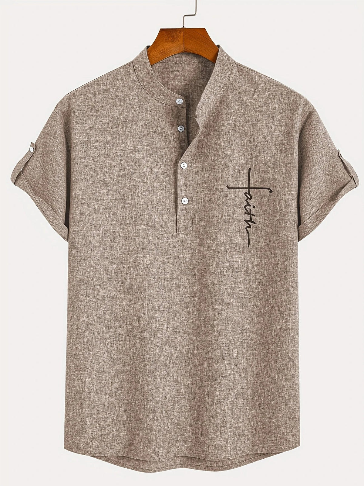 Mario™ | Camisa elegante de manga corta y cuello alto