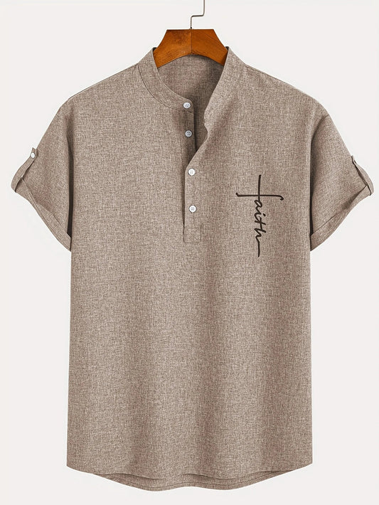 Mario™ | Camisa elegante de manga corta y cuello alto