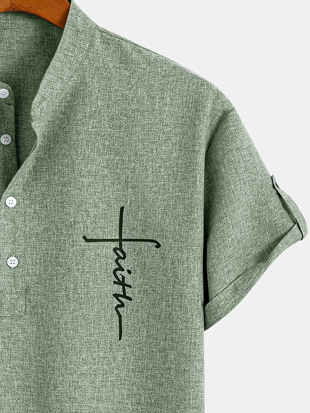 Mario™ | Camisa elegante de manga corta y cuello alto