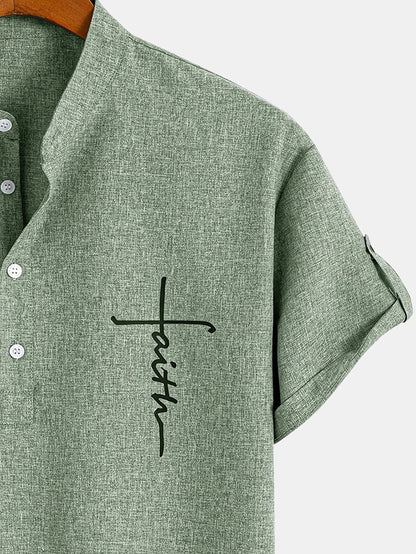 Mario™ | Camisa elegante de manga corta y cuello alto