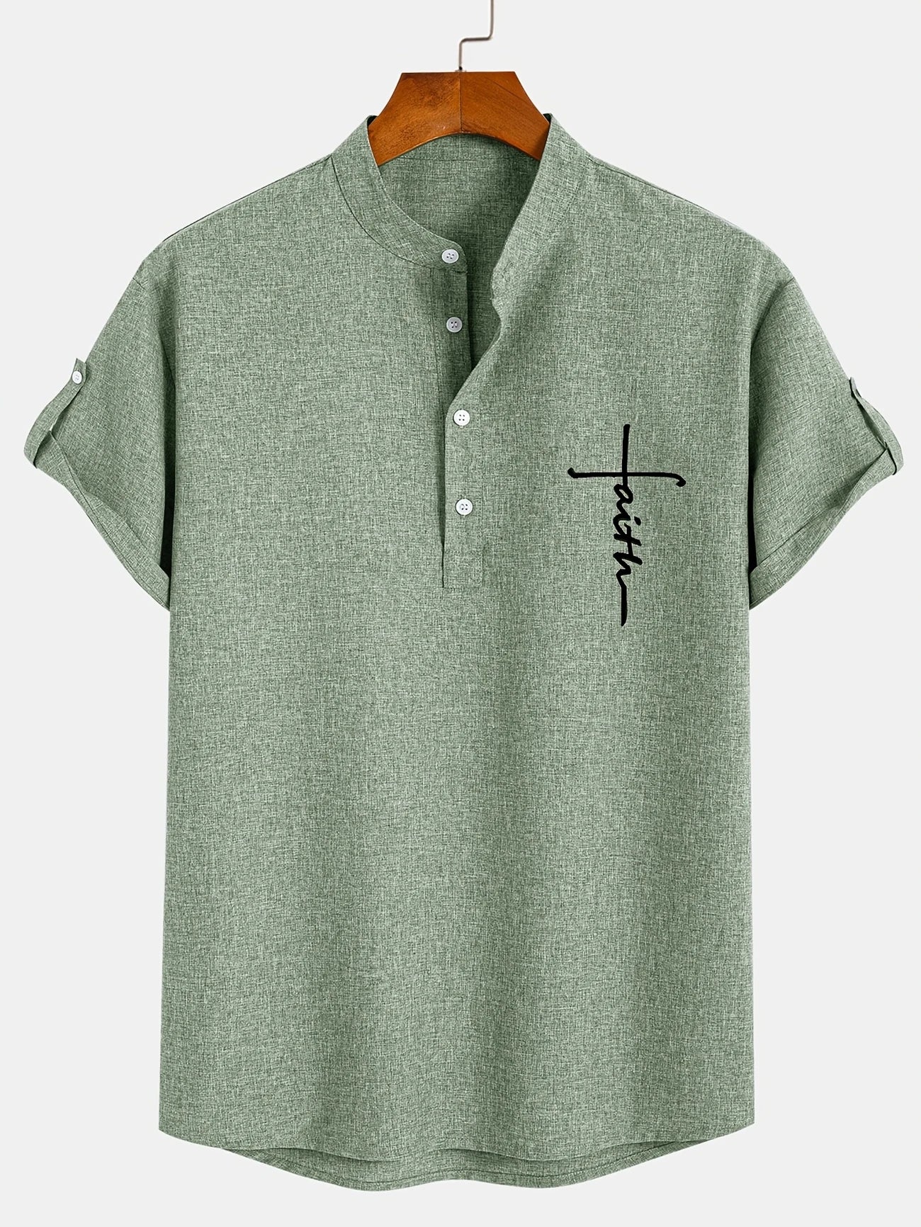 Mario™ | Camisa elegante de manga corta y cuello alto