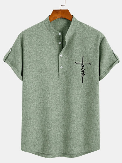 Mario™ | Camisa elegante de manga corta y cuello alto