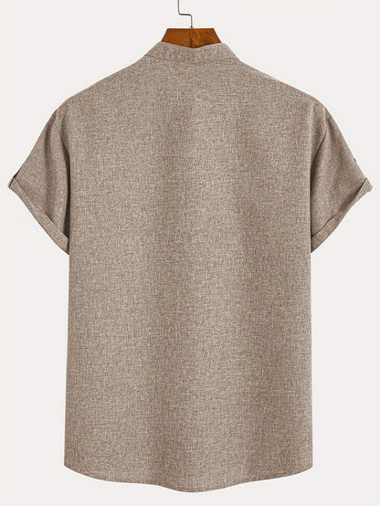 Mario™ | Camisa elegante de manga corta y cuello alto
