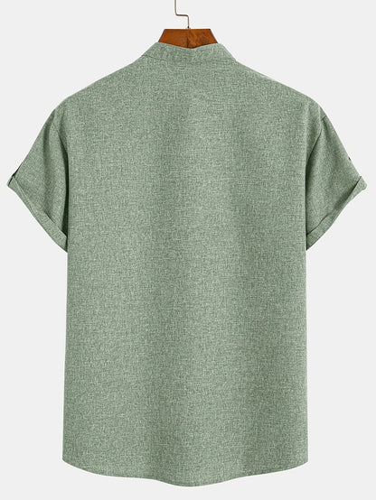 Mario™ | Camisa elegante de manga corta y cuello alto