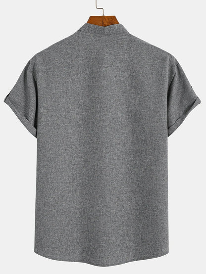 Mario™ | Camisa elegante de manga corta y cuello alto