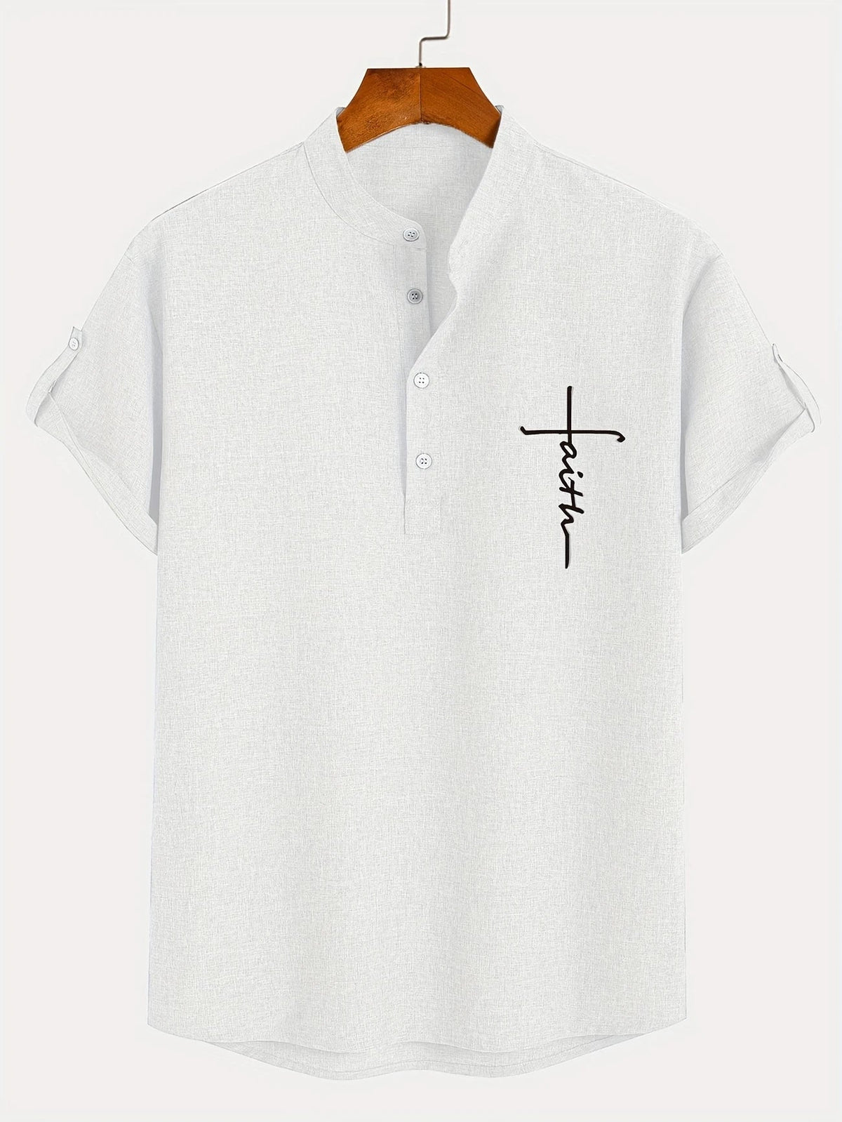 Mario™ | Camisa elegante de manga corta y cuello alto