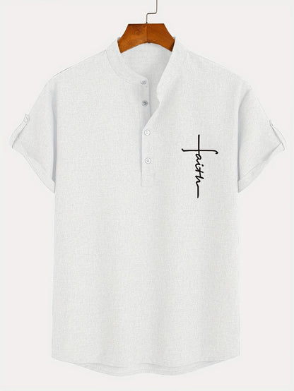 Mario™ | Camisa elegante de manga corta y cuello alto