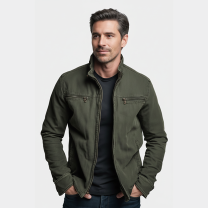 David | Chaqueta vintage de algodón con cremallera