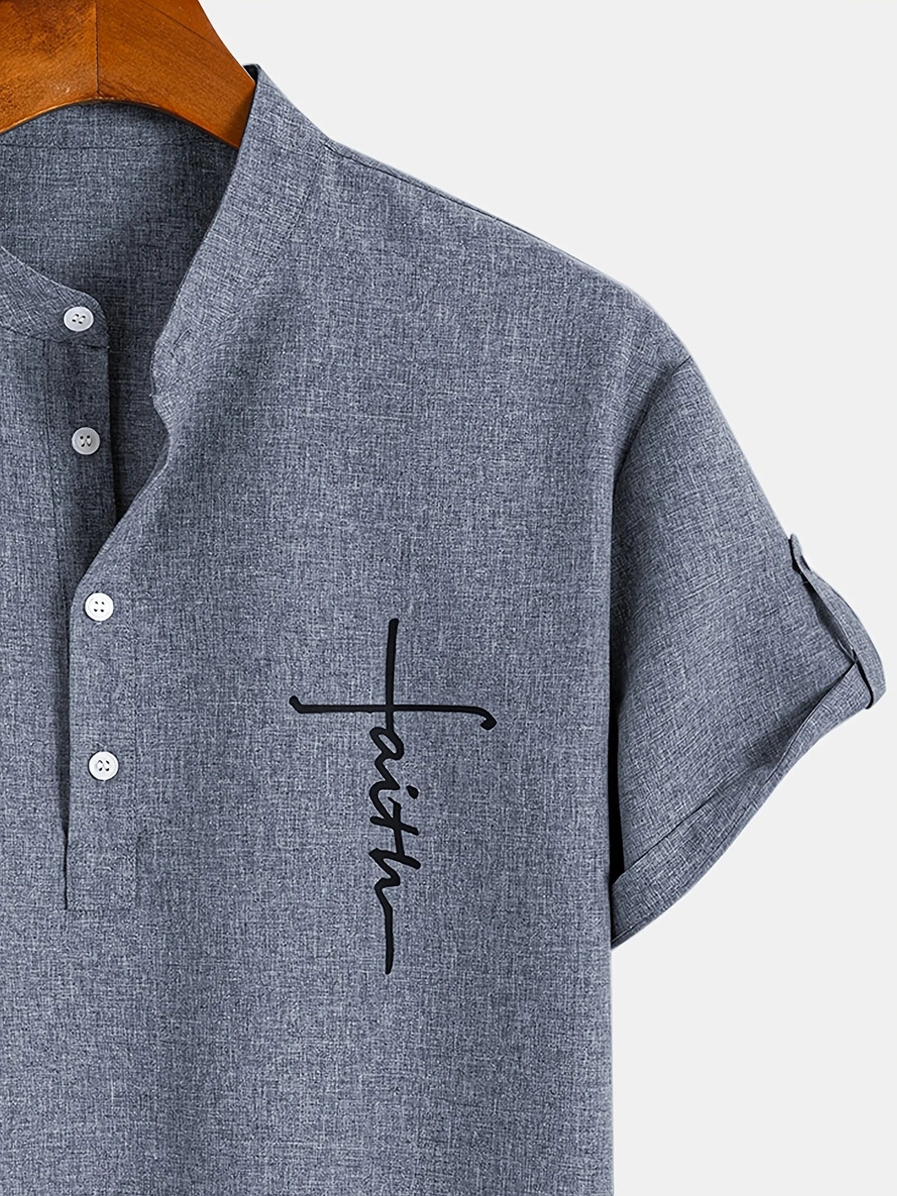 Mario™ | Camisa elegante de manga corta y cuello alto