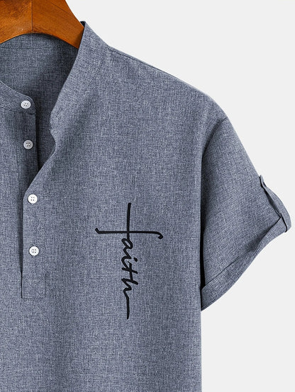 Mario™ | Camisa elegante de manga corta y cuello alto