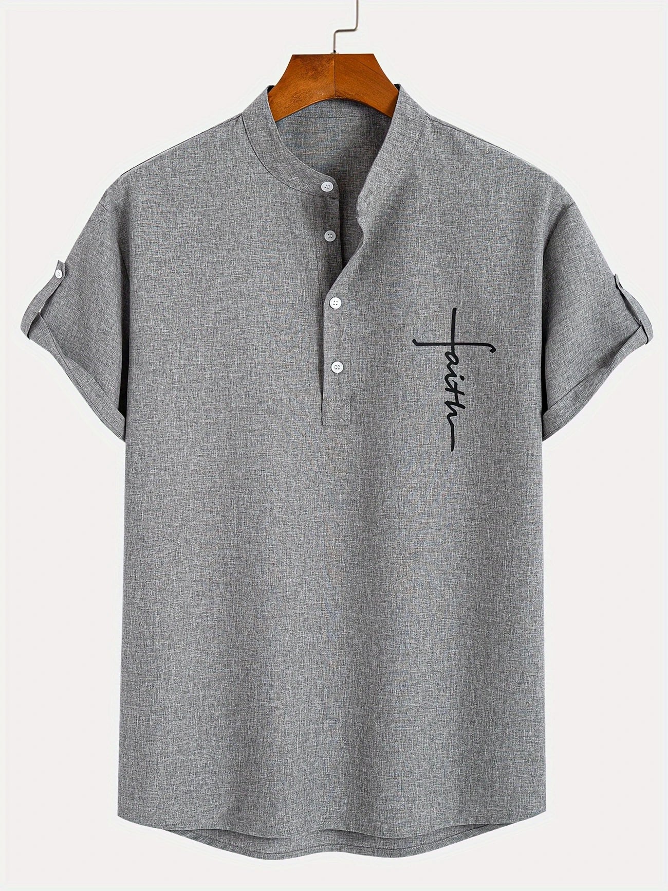 Mario™ | Camisa elegante de manga corta y cuello alto