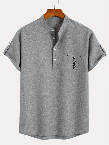 Mario™ | Camisa elegante de manga corta y cuello alto