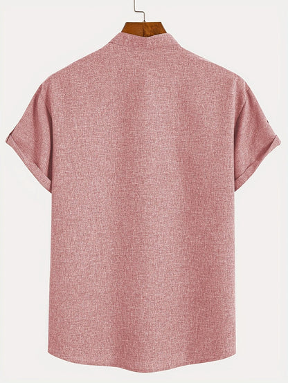 Mario™ | Camisa elegante de manga corta y cuello alto
