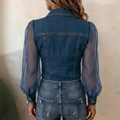 Élodie | Blusa elegante con efecto denim