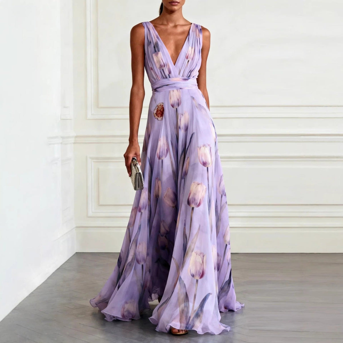 Vestido Tulipán Cuello V