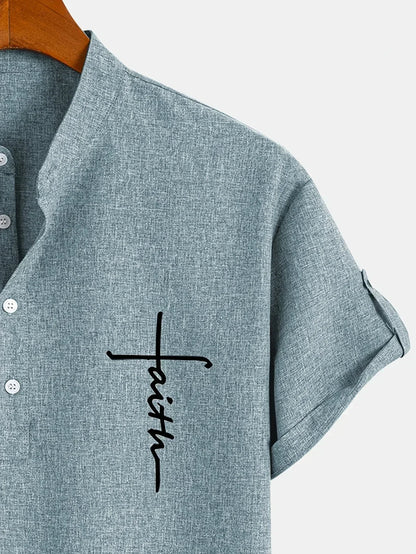 Mario™ | Camisa elegante de manga corta y cuello alto