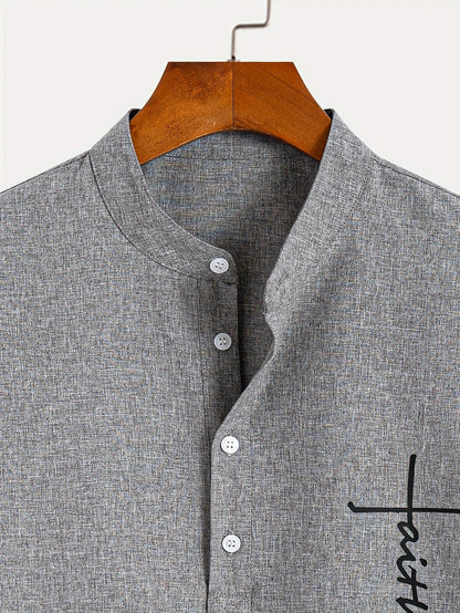Mario™ | Camisa elegante de manga corta y cuello alto