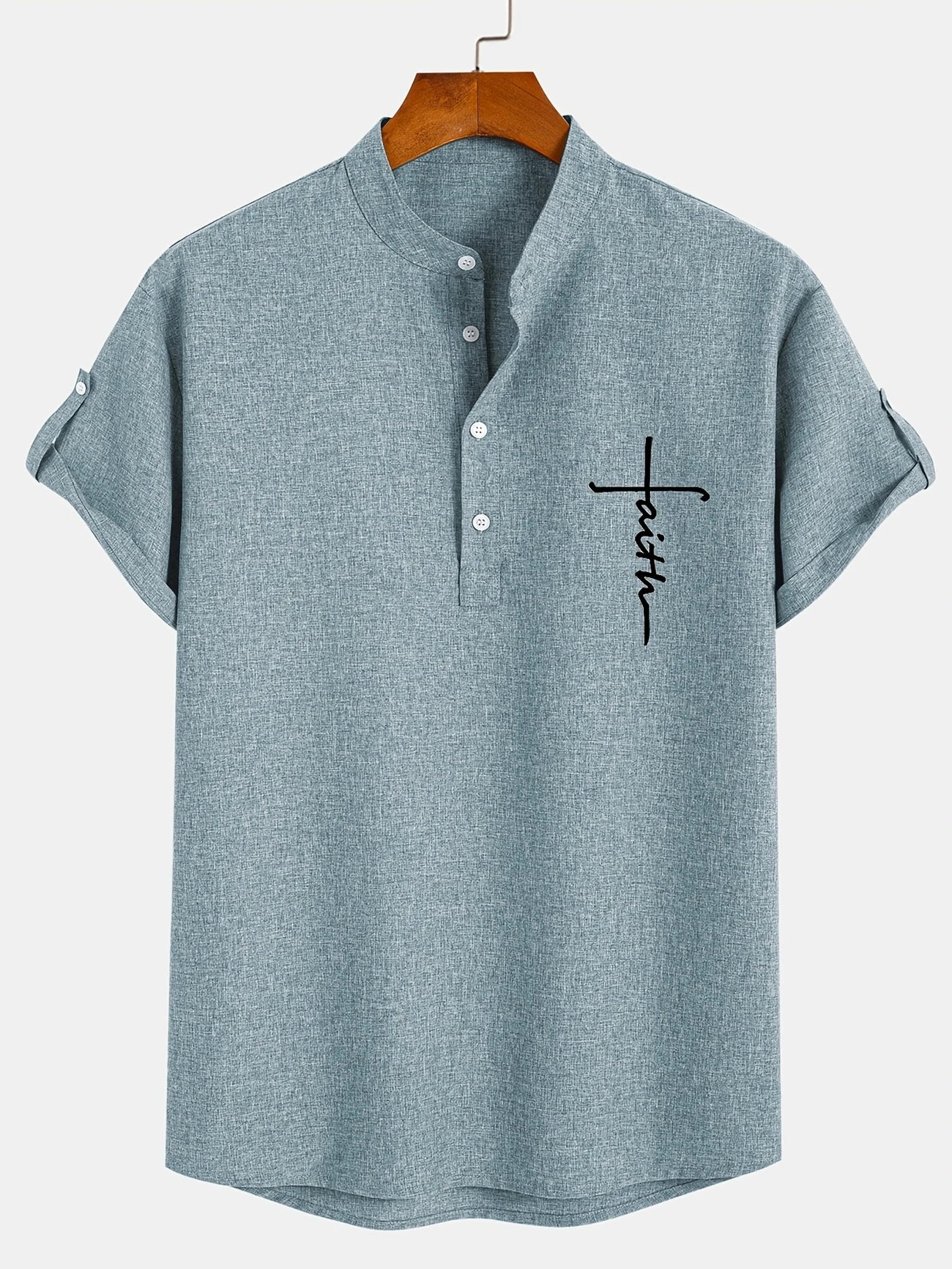 Mario™ | Camisa elegante de manga corta y cuello alto