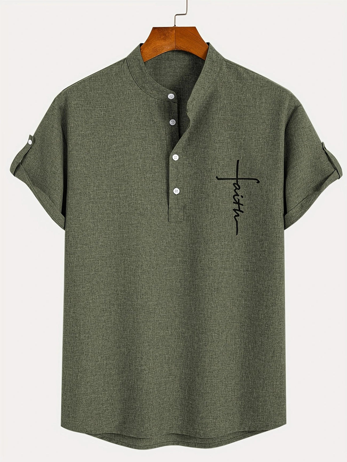 Mario™ | Camisa elegante de manga corta y cuello alto