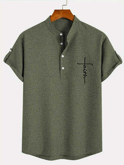 Mario™ | Camisa elegante de manga corta y cuello alto