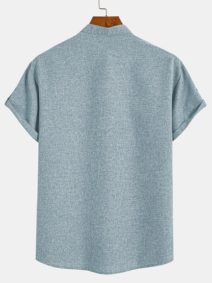 Mario™ | Camisa elegante de manga corta y cuello alto