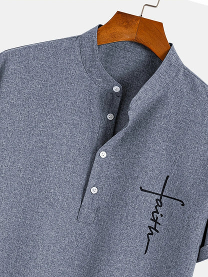 Mario™ | Camisa elegante de manga corta y cuello alto