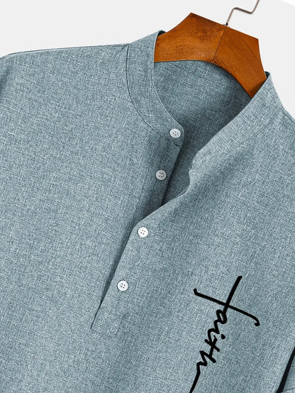 Mario™ | Camisa elegante de manga corta y cuello alto