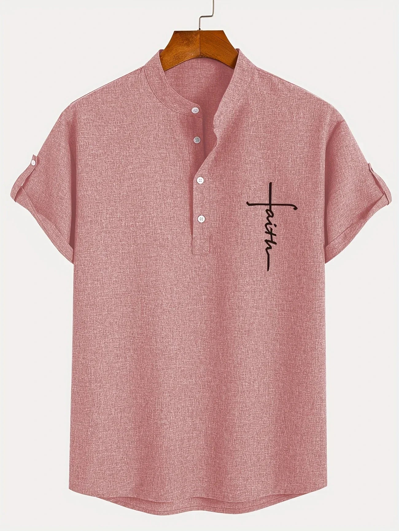 Mario™ | Camisa elegante de manga corta y cuello alto