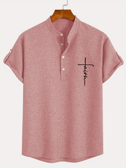 Mario™ | Camisa elegante de manga corta y cuello alto