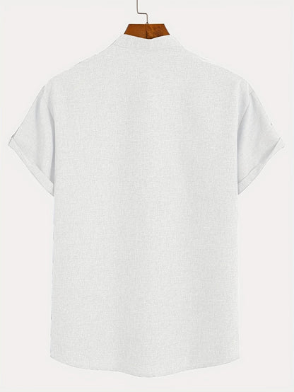 Mario™ | Camisa elegante de manga corta y cuello alto