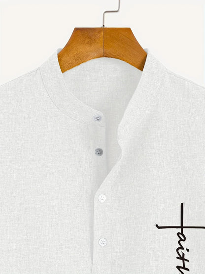 Mario™ | Camisa elegante de manga corta y cuello alto