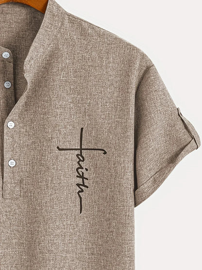 Mario™ | Camisa elegante de manga corta y cuello alto