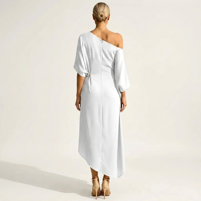 Orlean | Vestido Midi Asimétrico de Un Hombro