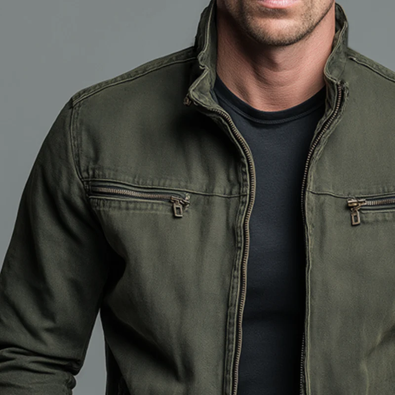 David | Chaqueta vintage de algodón con cremallera
